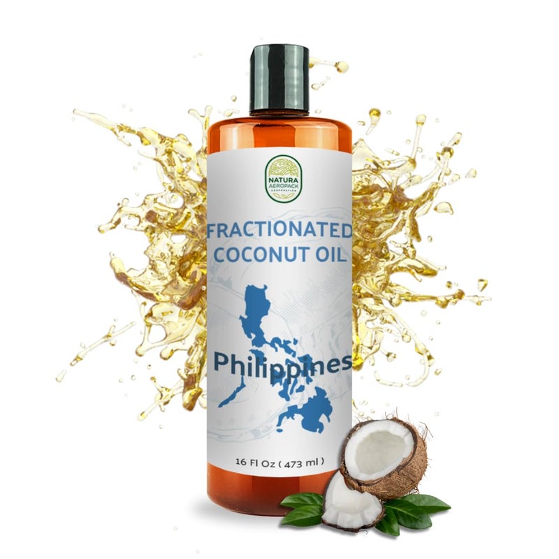 Nature Packaged Fractionated Coconut Oil Sourced Directly from our Farm Partner in the Philippines Carrier Oil for Diluting Essential Oils Body Hair and Skin Moisturizer 16oz
